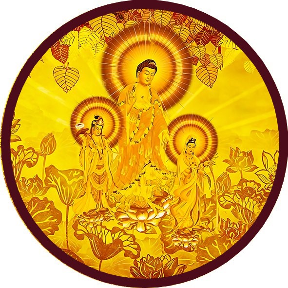 Đèn hào quang in trúc chỉ -hào qung tây phương tam thánh
