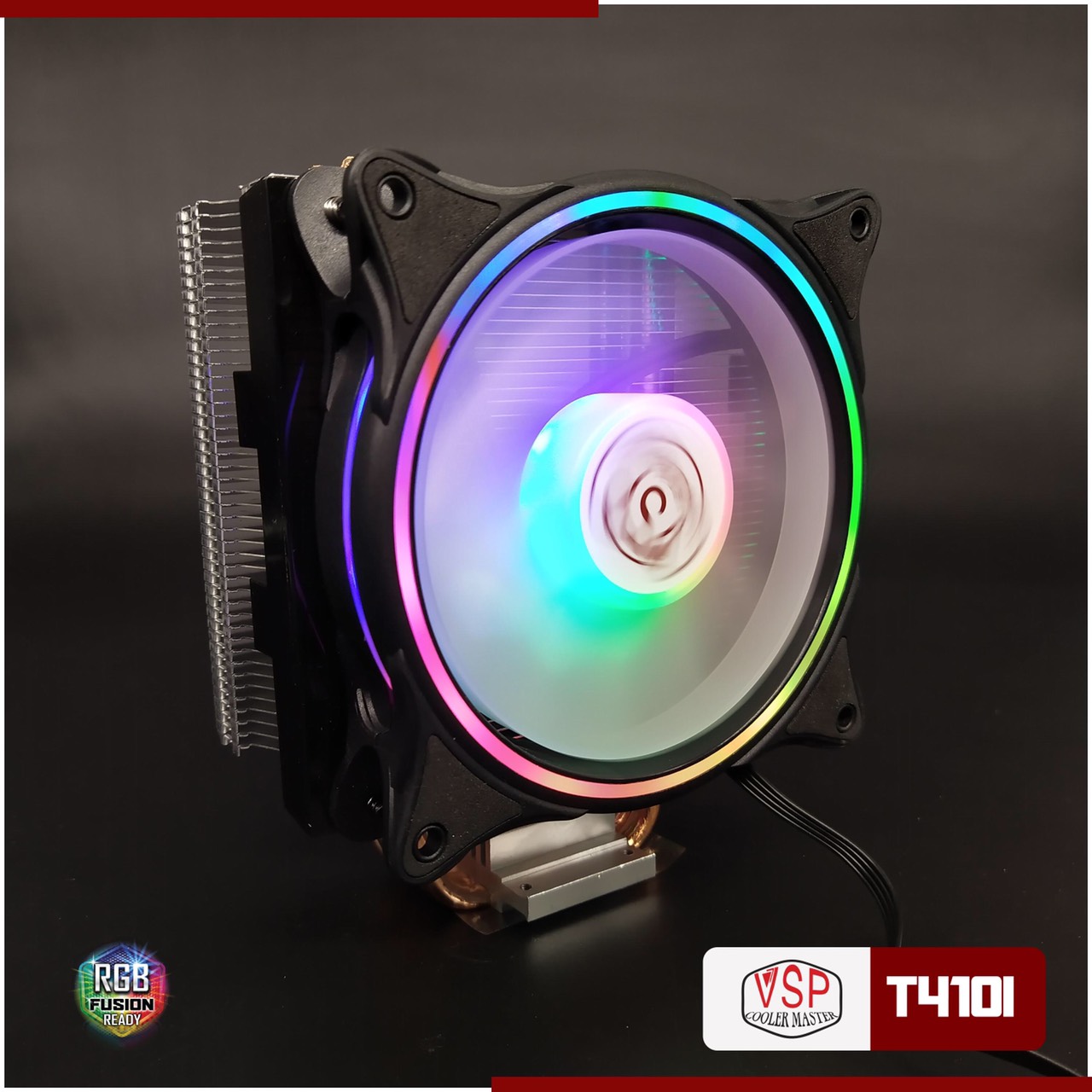 Quạt tản nhiệt cpu vsp cooler master t410i có led rgb cực đẹp, fan cpu làm mát cực nhanh, fan tản nhiệt cho cpu mẫu mới bán chạy