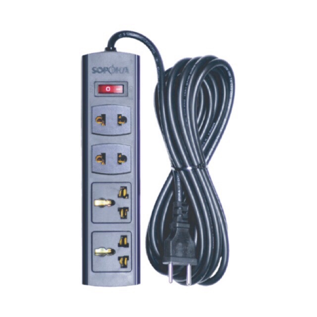 Ổ cắm điện kéo dài chống cháy chịu tải Sopoka dây 2.5m 2200W