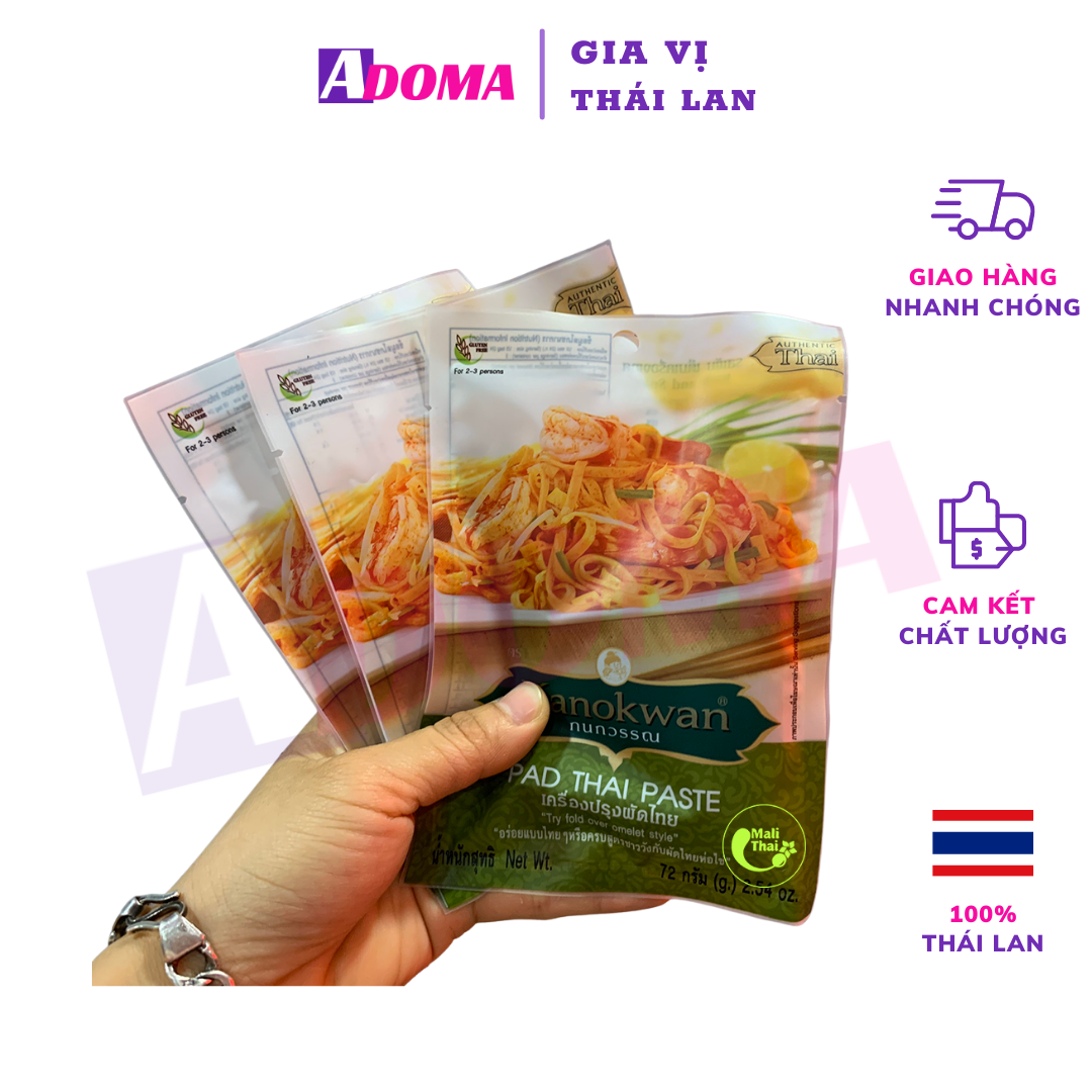 Gia vị Padthai ADOMA đậm đặc 50g Kanokwan - Sốt gia vị hoàn chỉnh món Pad Thai xào ngon nhập khẩu Thái Lan เครื่องปรุงผัดไทย