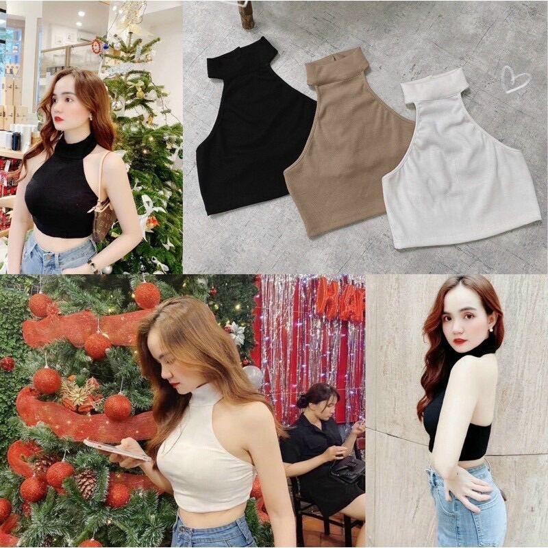 Áo croptop yếm hở lưng sexy