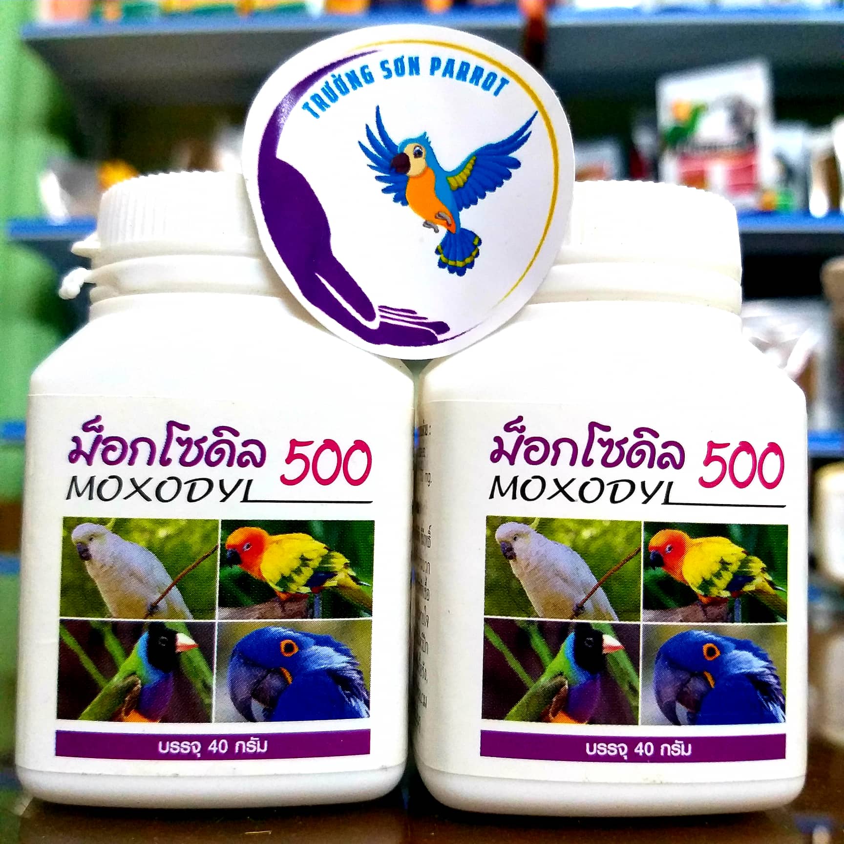 MOXODYL 500 ph.ế quản, cảm man tính, sưng khớp) cho các dòng vẹt, chim cảnh và gia cầm
