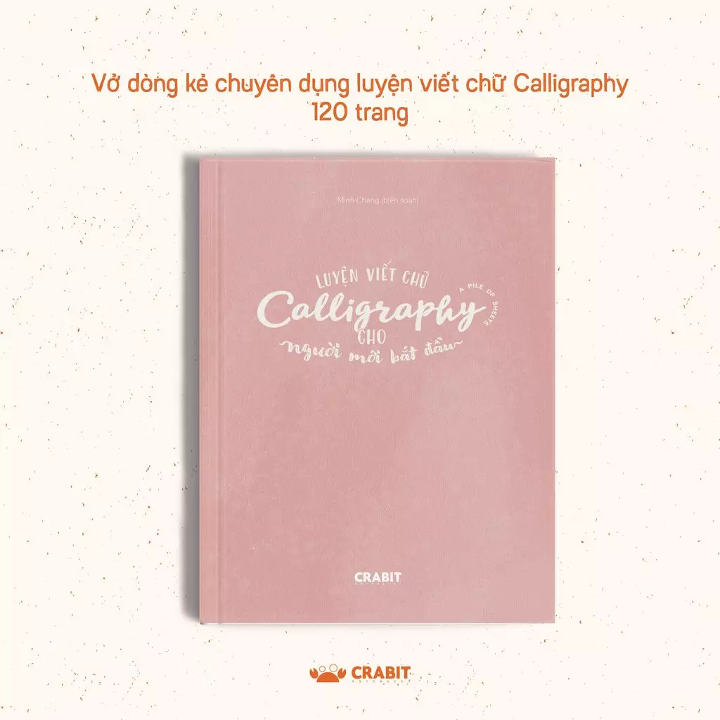 Vở dòng kẻ chuyên luyện viết Calligraphy Crabit Hồng 120 trang