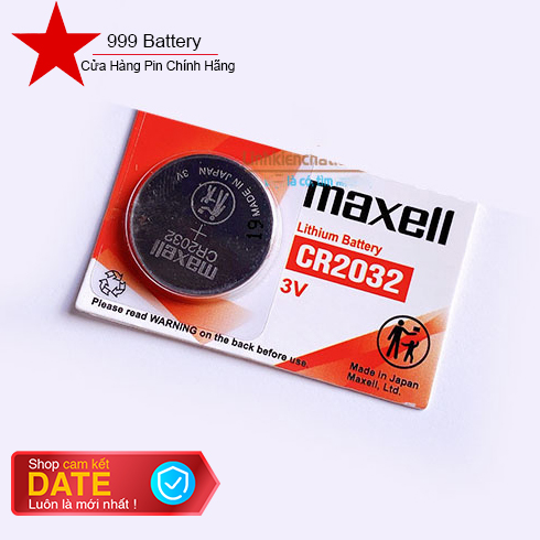 1 viên pin Cr2032, pin Cmos Maxell lithium 3V dùng cho remote ô tô, điều khiển xe, chìa khóa xe