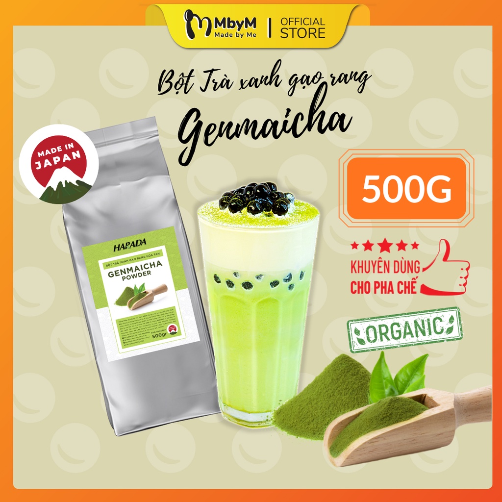 Bột Trà Xanh Gạo Rang Genmaicha Nhật Bản 500gr; Bột Genmaicha pha trà sữa, đá xay, sữa tươi, cà phê latte