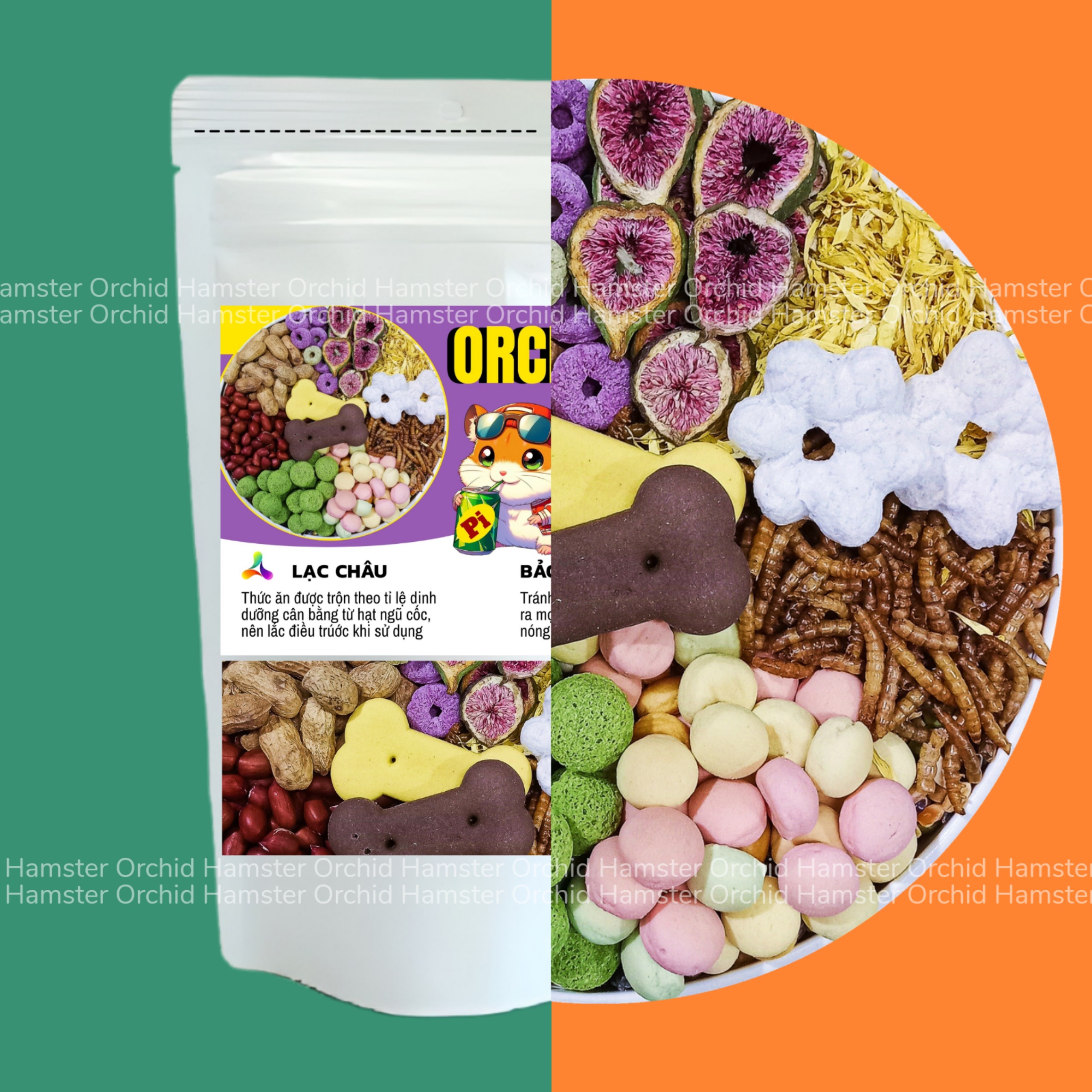 Thức ăn hamster cao cấp loại 1kg lạc châu hạt lớn