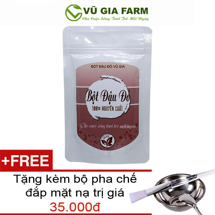 Bột Đậu Đỏ Nguyên Chất 100g( dạng túi) + Tặng Bộ Pha Chế Cute [ Đã được kiểm nghiệm y tế ]