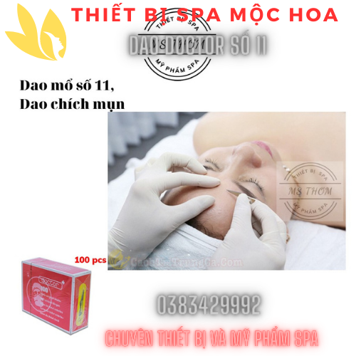Dao mổ doctor care số 11 dùng lấy mụn, tiểu phẫu trong spa, y tế hộp 100 lưỡi dao