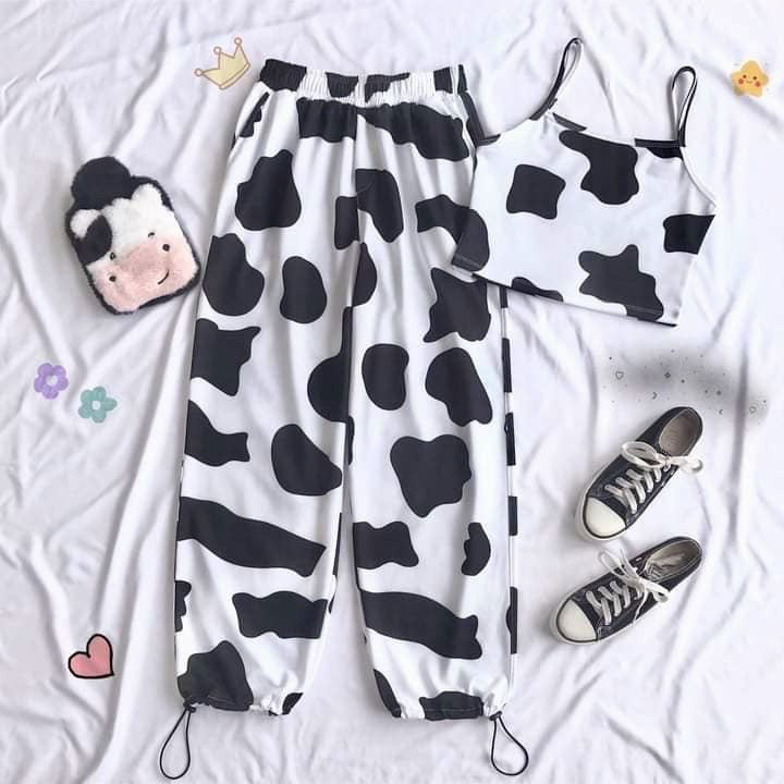 Sét Bộ Dài Hai Dây Con Bò Sữa Đồ Bộ Siêu Hot Trending  TTSLA0489