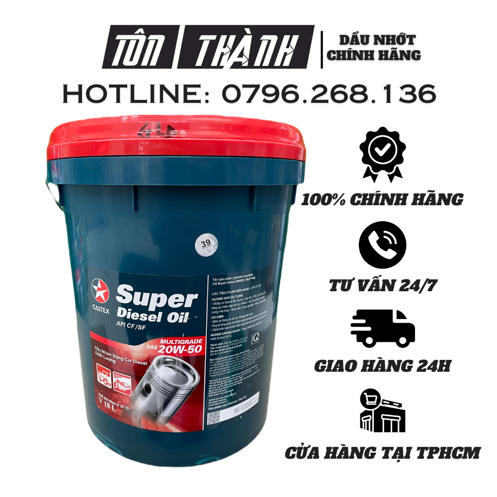 Dầu động cơ oto caltex super diesel oil 20w50