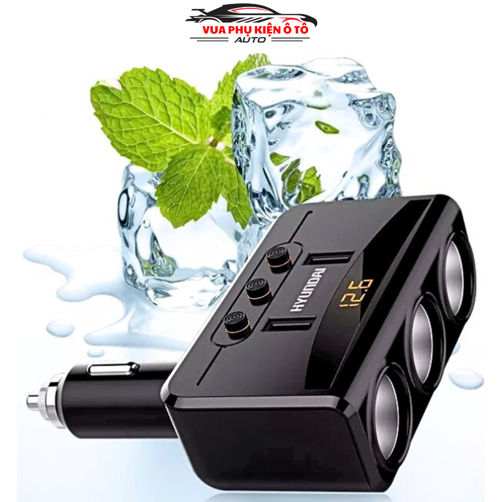 Tẩu sạc ô tô, xe hơi HY-32 cao cấp hiển thị điện áp 3.1A, 12V-24v, 3 cổng sạc USB