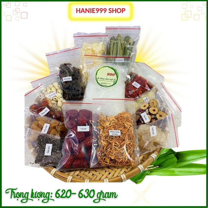Set chè dưỡng nhan tuyết yến đông trùng hạ thảo 999 14 nguyên liệu - Siêu rẻ ngày hè dùng cho 10-12 người-620 gr/set-4 set tặng 1 set sâm rong biển 55k-freeship-Hanie999 Shop- Hanie