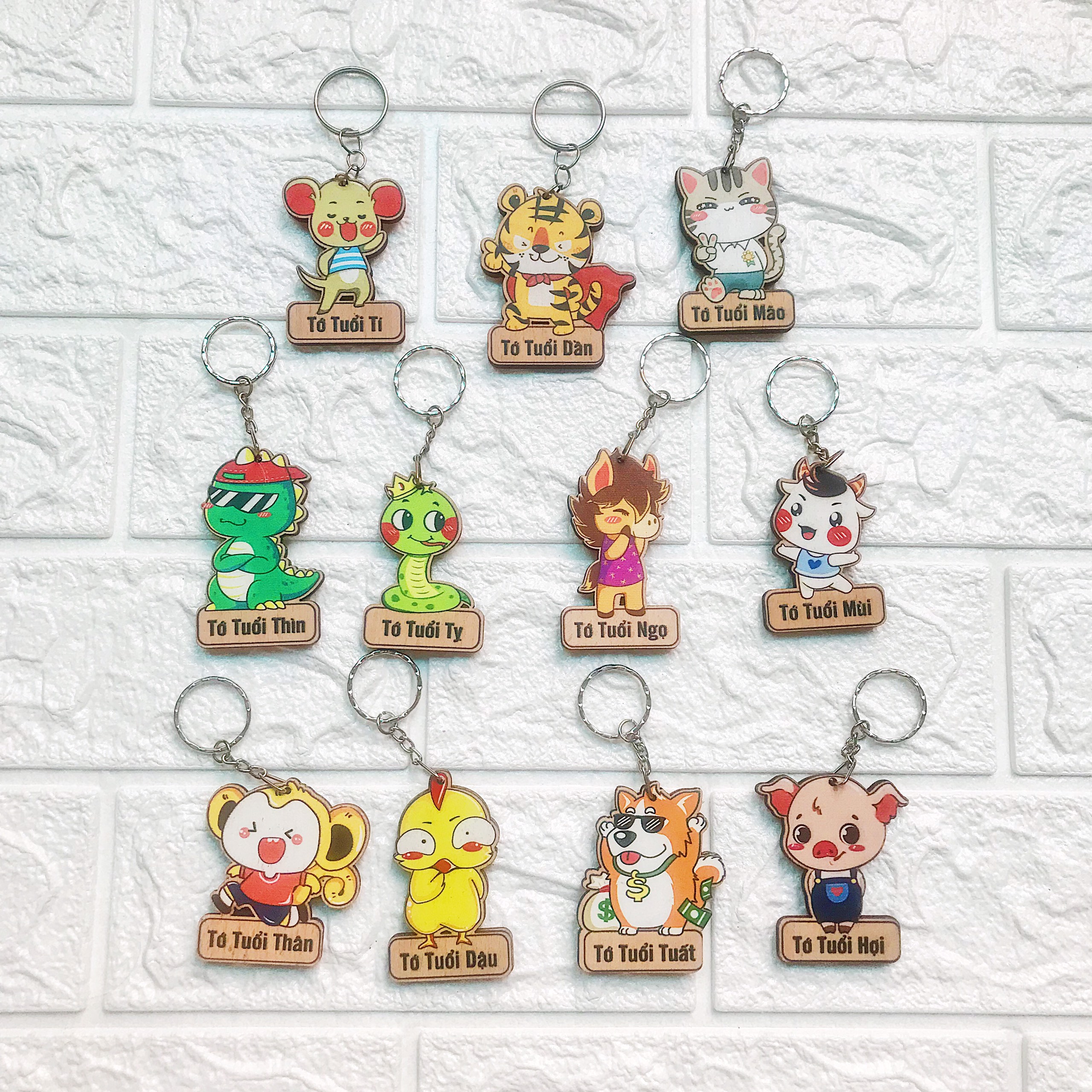 Móc khóa gỗ 12 con giáp - ohay