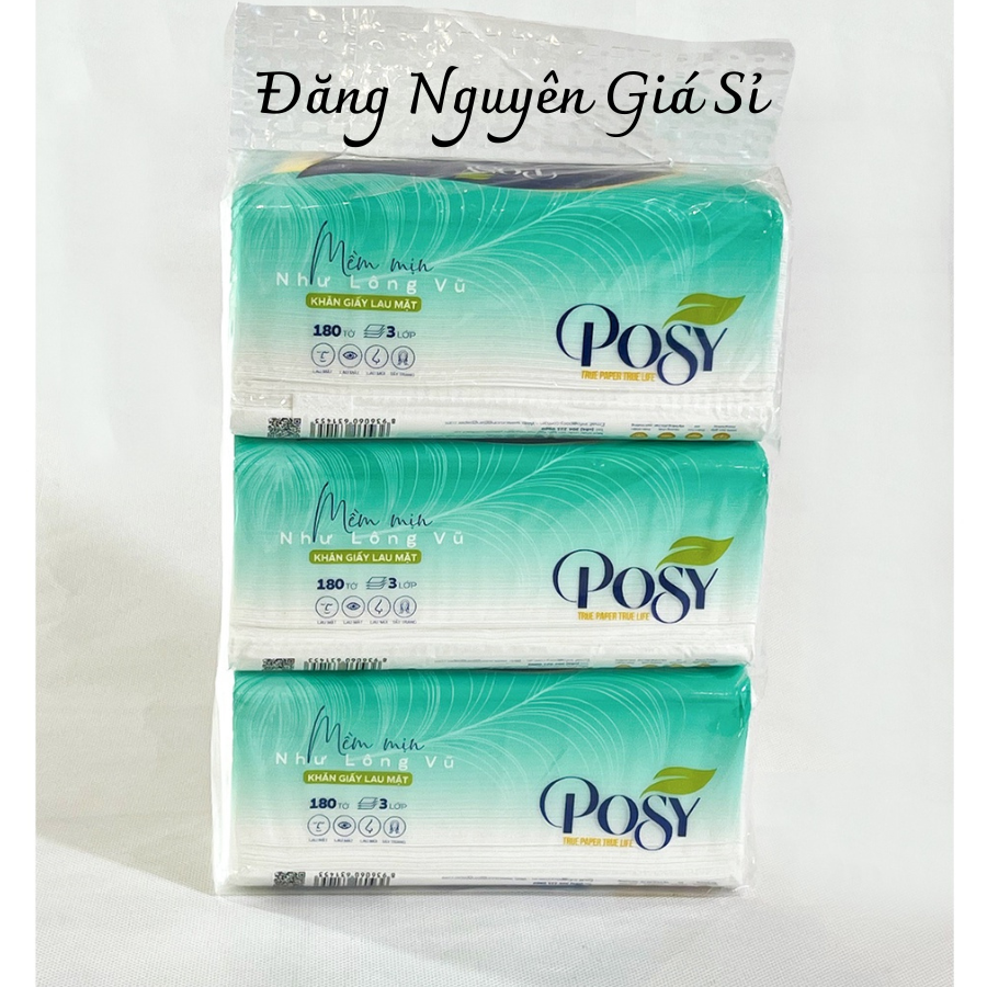 Khăn giấy ăn posy 250 tờ - khăn giấy posy 180 tờ 3 lớp