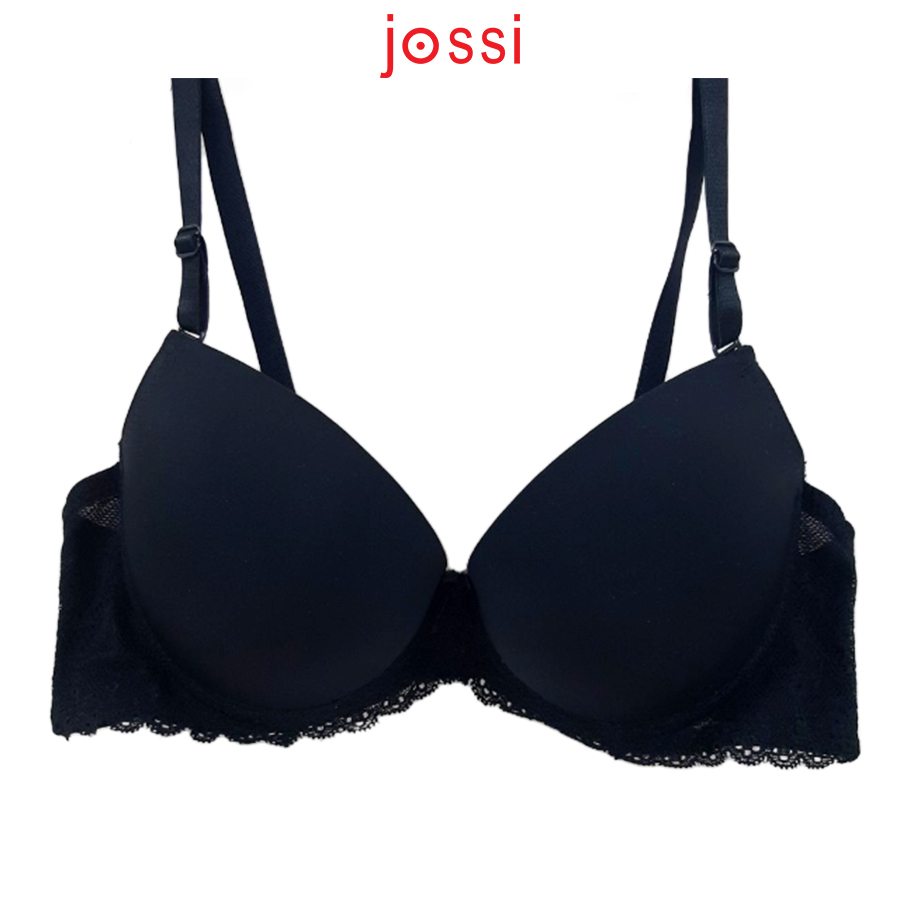 Áo lót trơn phối ren mút vừa cúp xéo - Jossi 1310