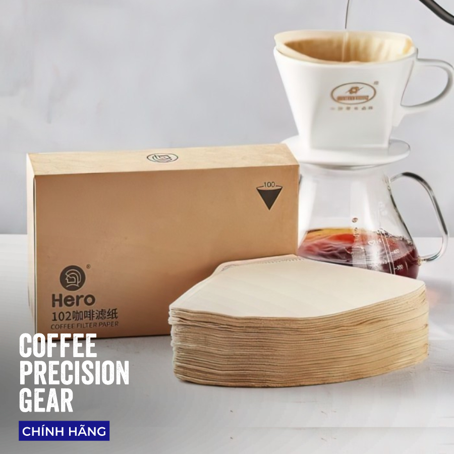 Giấy Lọc Cà Phê Melitta Cho 2 - 4 Ly Cà Phê Hộp 100 Cái - 102 Paper Filter-Unbleached zeroHero