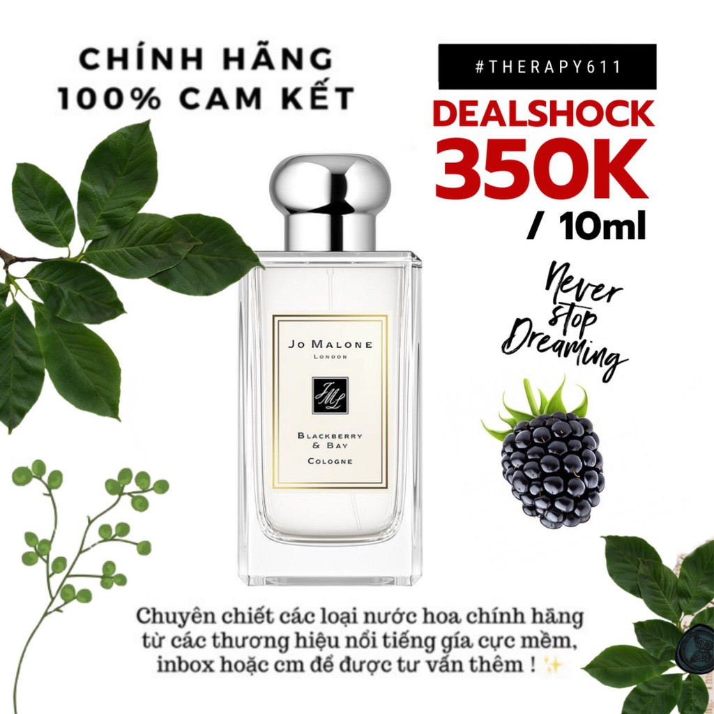 Nước hoa dùng thử Jo Malone Blackberry & Bay Test 10ml/20ml Spray / Chuẩn authentic