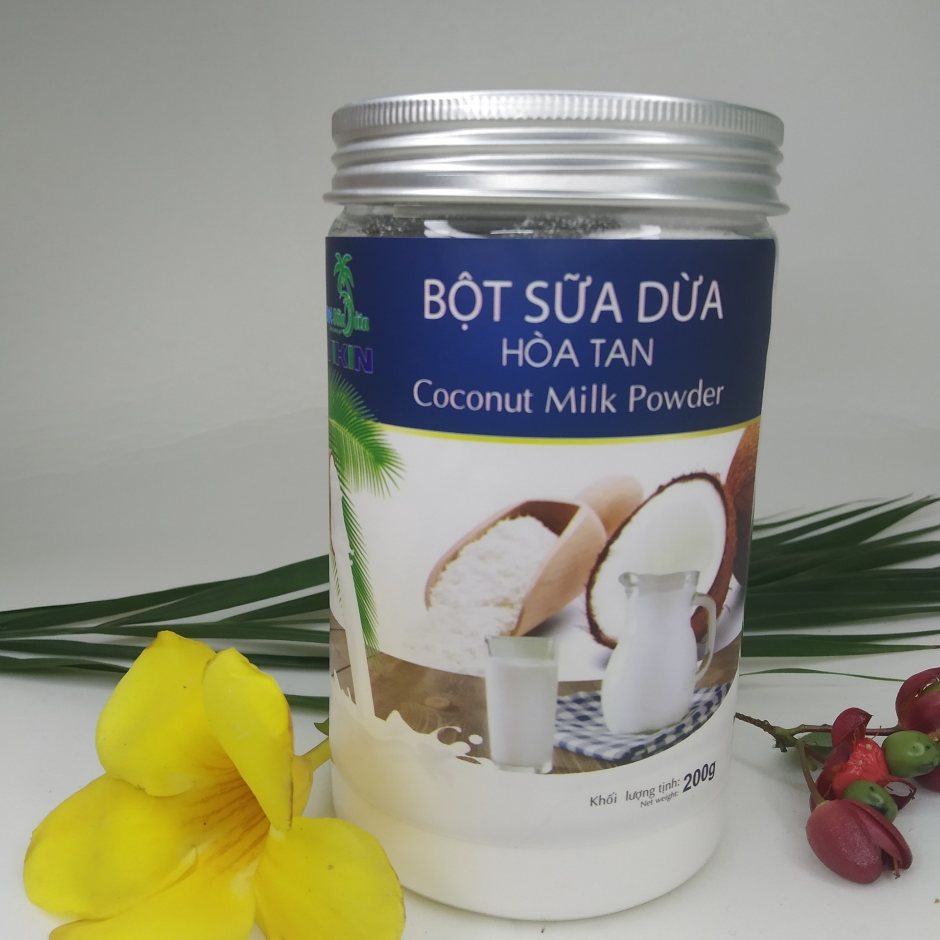 Bột sữa dừa hũ 200g,mua 1 hũ tặng 1 gói cà phê sữa dừa