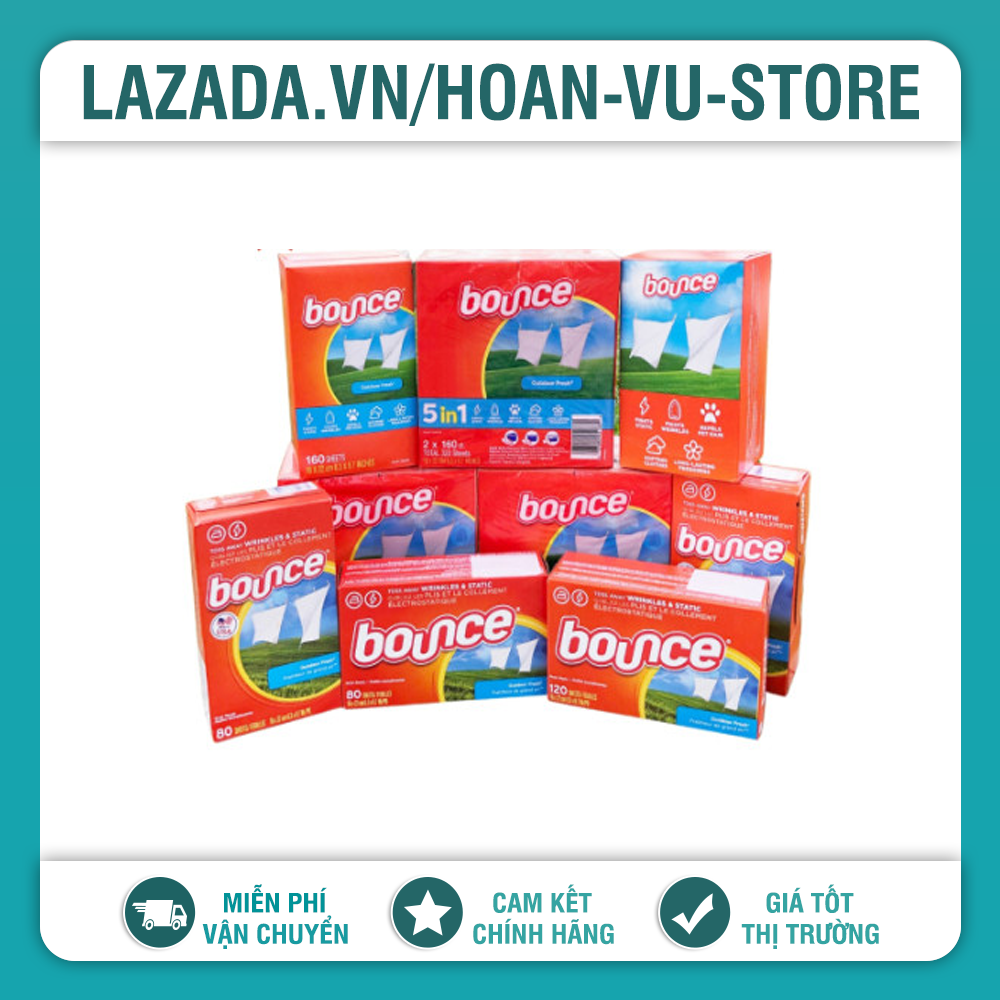 Giấy Thơm Quần Áo Bounce Mỹ Hộp 160 Tờ x2  - Mỹ