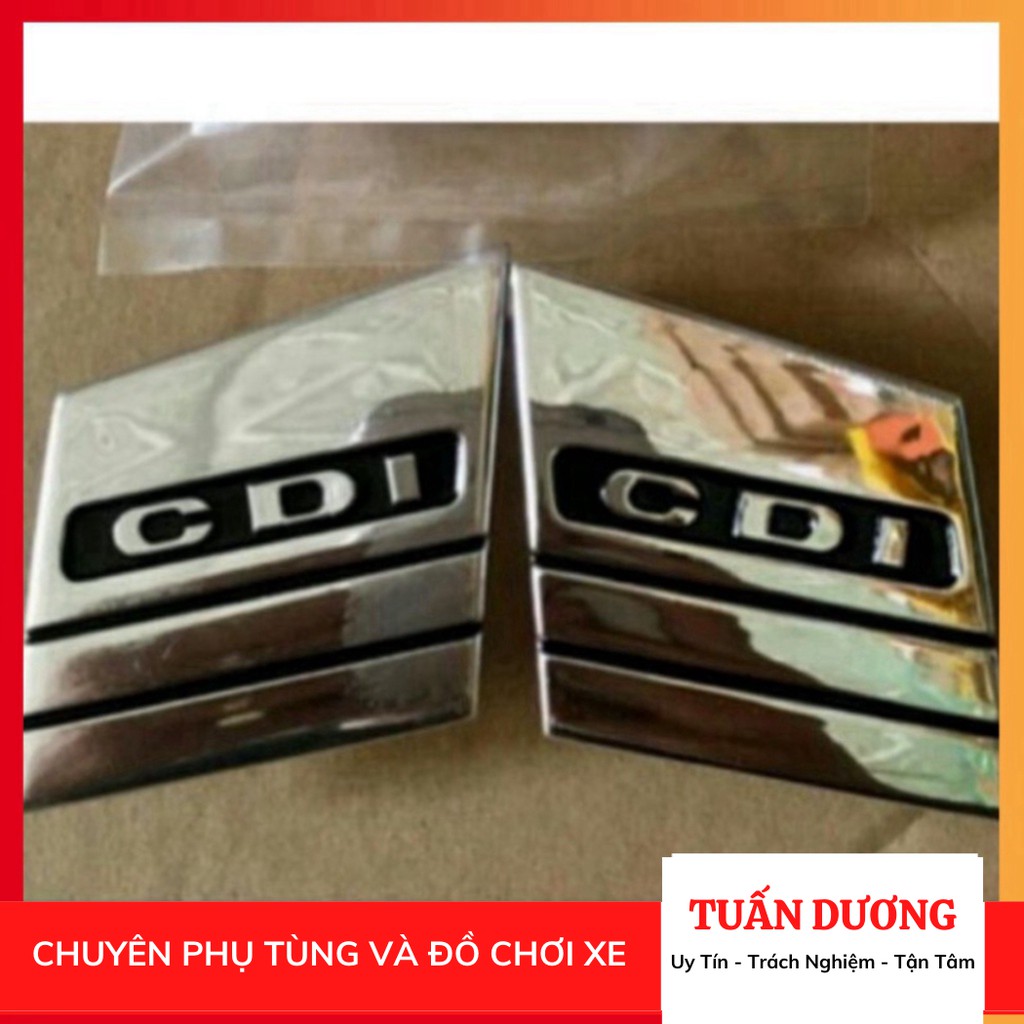 Chữ cdi bắt dải yếm dành cho xe dream hàng loại đẹp tem cdi mạ crom xe dream các đời - cdi gắn lưỡi trâu dream