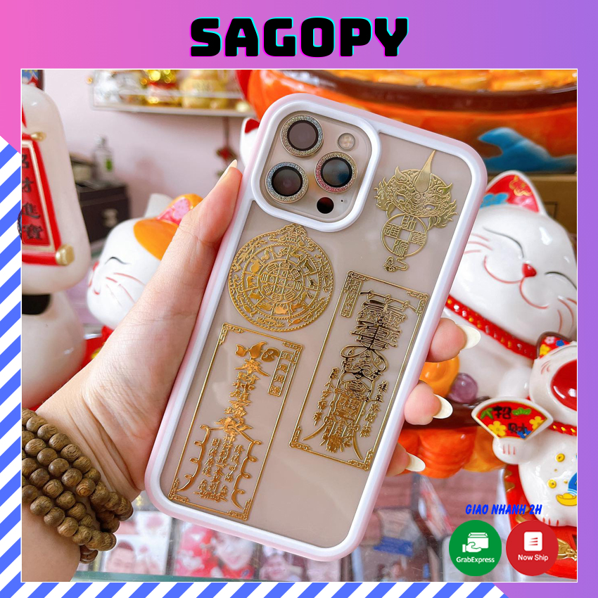 Miếng dán linh phù mặt sau điện thoại iphone iOs, Android tài lộc, may mắn, đẹp lung linh phù hợp các dòng máy Sagopy