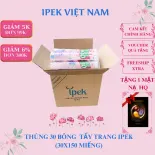 Thùng 30 gói bông tẩy trang Ipek siêu mềm mịn 120+30 miếng