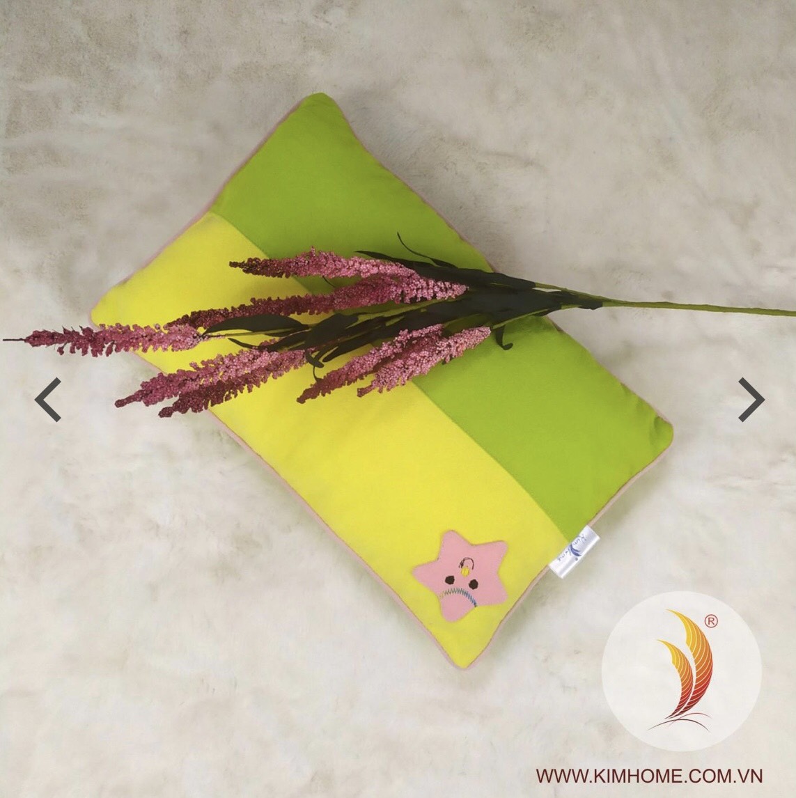 Gối nằm cho bé chất liệu vải cara cho trẻ từ 0-8 tuổi thương hiệu KIMHOME
