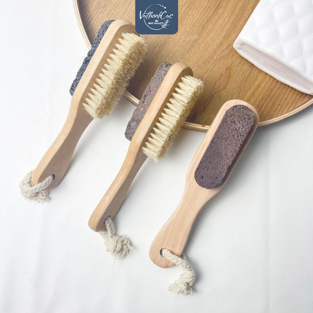 Bàn Chải Chà Chân 2in1: Tẩy Tế Bào Chết & Đá Bọt Mềm Mịn Gót Chân | Loại Bỏ Da Khô Chai Sần Hiệu Quả 