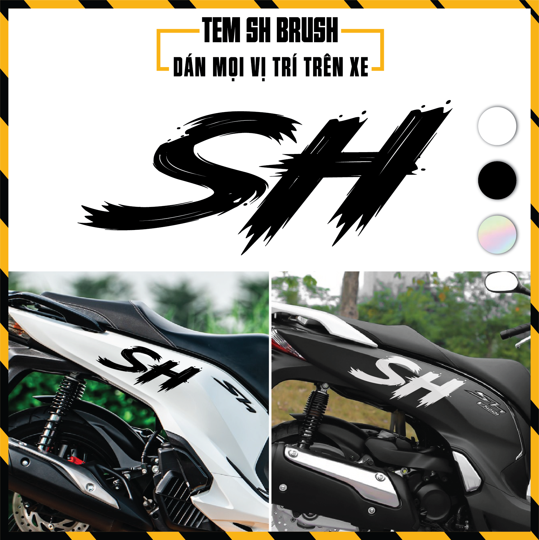 [1 Chiếc] Tem Dán Xe Máy Phản Quang | DVT-SH | Team Decal Sticker Hình Dán Hologram 7 Màu SH 2012 20