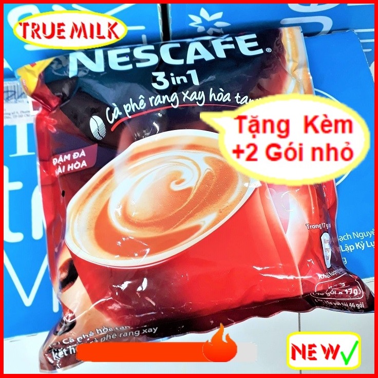 [Tặng Kèm thêm 2 gói nhỏ] Nescafe Túi đỏ 46gói x 17g - Ca phe rang xay hoa tan - cafe sữa đá - nescafe do - ca phe sua da  - ca phe 3in1 - café 3in1 - ca phe hoa tan - café pha san - nesdo46 trueme truemilk truemart truemenews