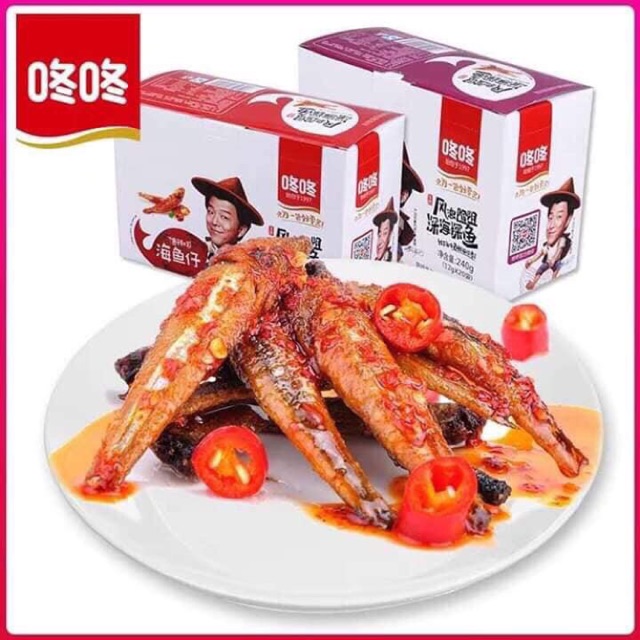 1 hộp cá cơm cay 20 gói