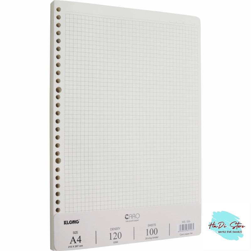 Klong ruột sổ caro kẹp còng size a4 - 100 tờ