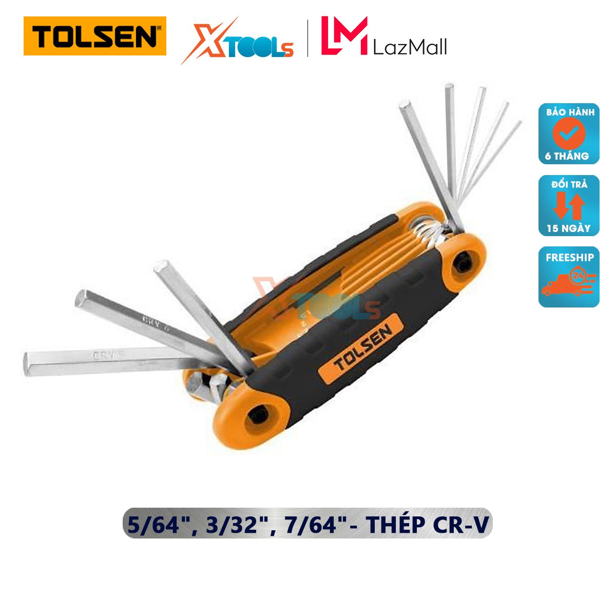 Bộ khóa lục giác đầu bằng xếp 8 chi tiết tolsen 20098 | bộ 8 chìa lục giác kích thước 1.5-8mm hỗ trợ vặn mở được dễ dàng và tốn ít sức - chính hãng - xtools