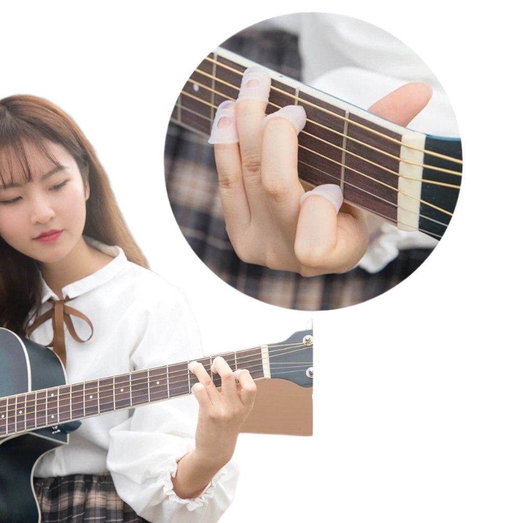 Bộ 4 bọc bảo vệ ngón tay trái chơi guitar khỏi đau đủ size