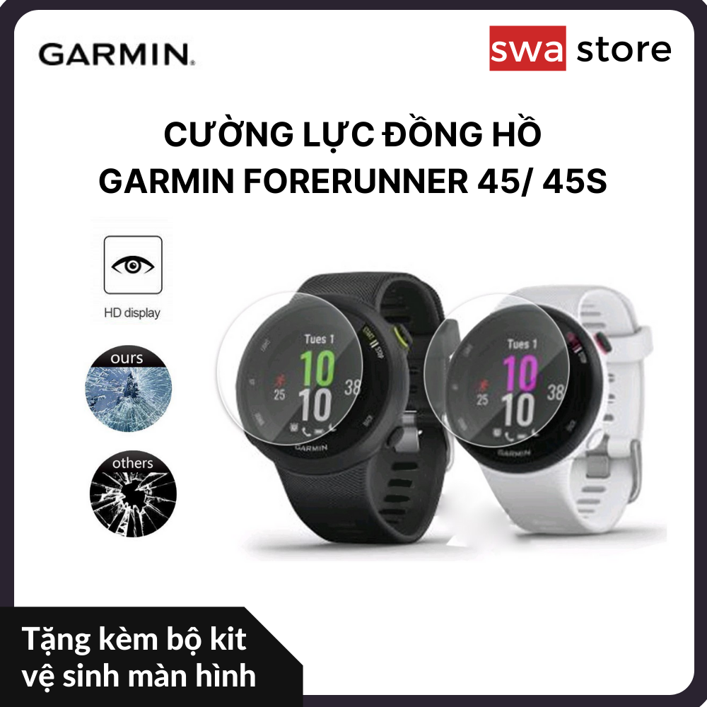 Dán màn hình cường lực đồng hồ Garmin Forerunner 45/45S tặng kèm kit lau dán màn hình SWASTORE