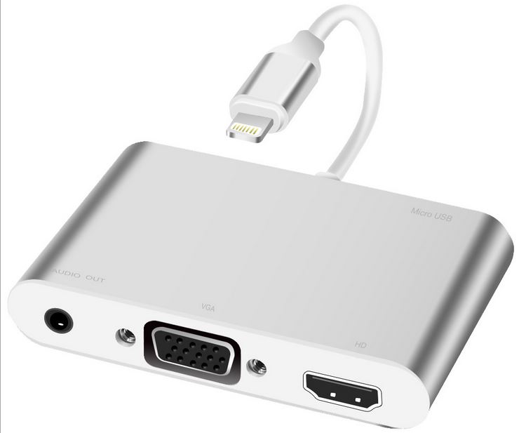 Cáp lightning to HDMI và VGA +Audio 3.5 kết nối tivi với điện thoại iphone ipad