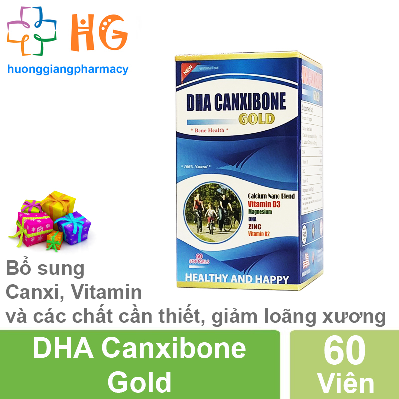 DHA Canxibone Gold - Bổ sung Canxi, DHA và các chất cần thiết cho cơ thể, giảm nguy cơ thiếu hụt canxi