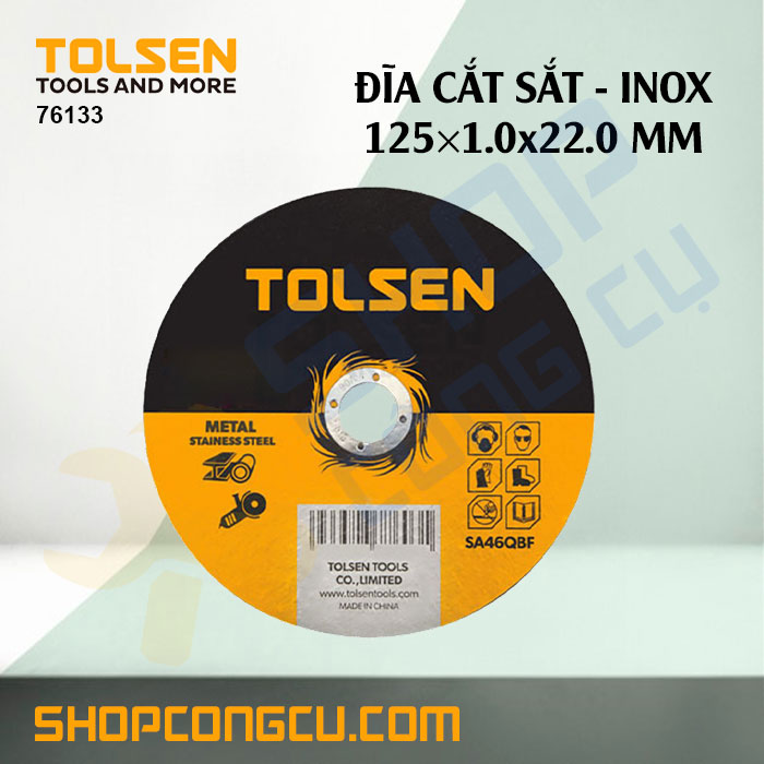 Đĩa cắt sắt inox mỏng 125×1.0x22.0mm tolsen 76133