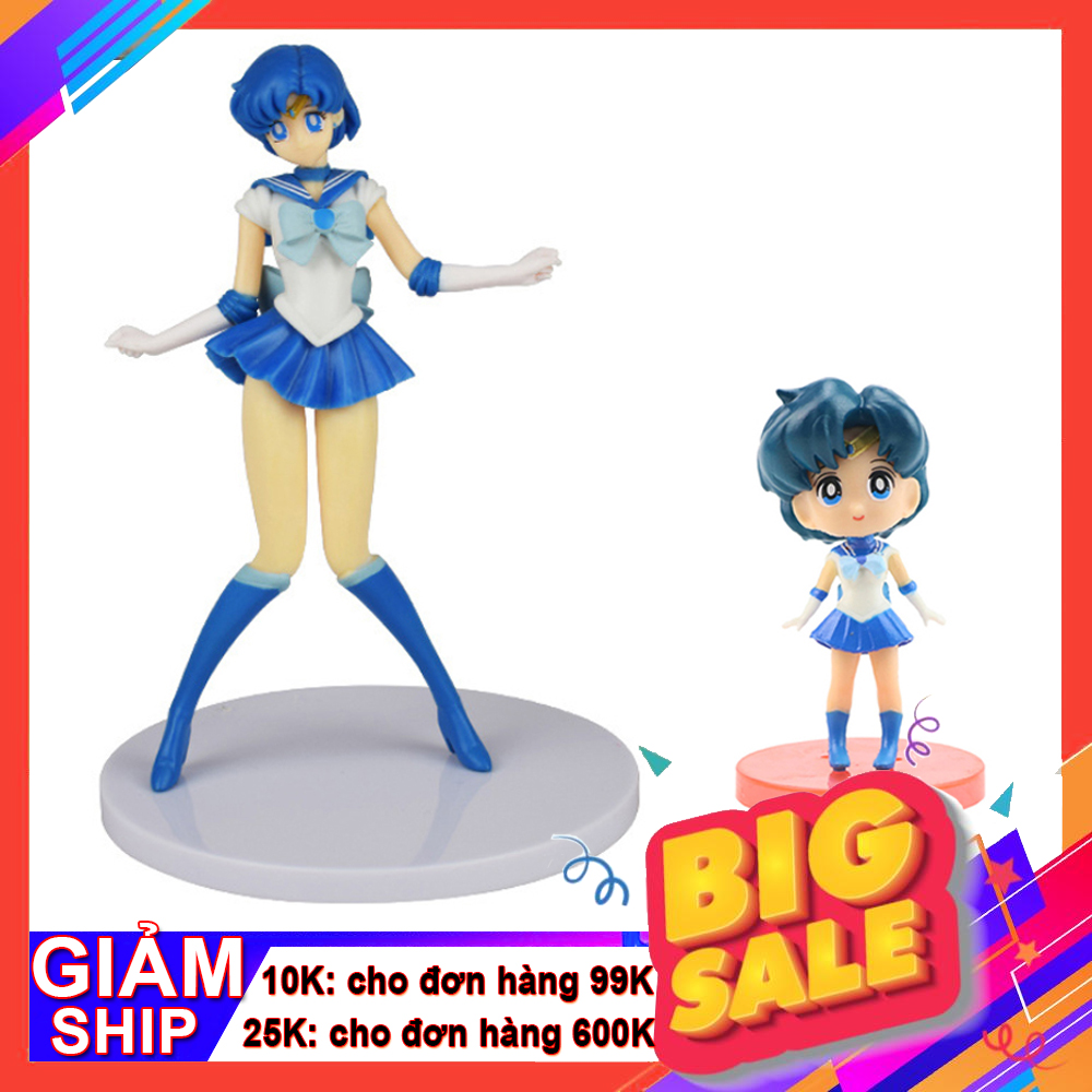 [HCM]Bộ 02 mô hình thủy thủ mặt trăng - Sailor Mercury (Xanh dương)