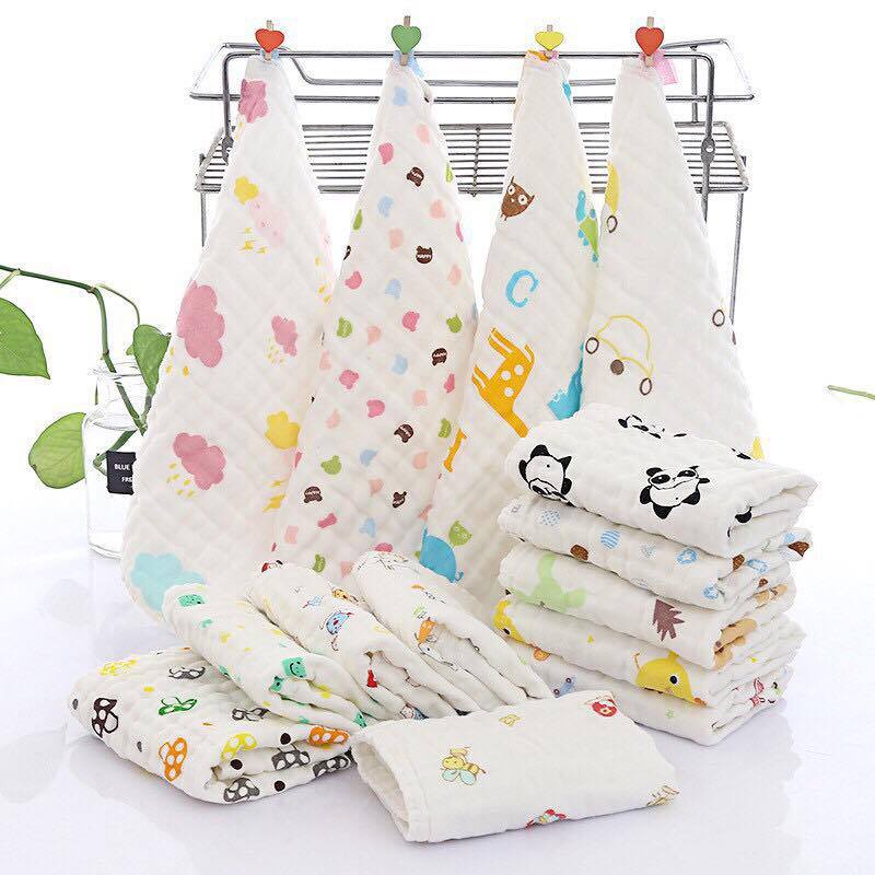 Set 10 Khăn Sữa Aden 6 lớp Cho Bé