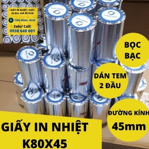 Thùng 100 cuộn giấy in nhiệt k80, giấy in bill khổ 80mm, giấy in hóa đơn k80x45mm