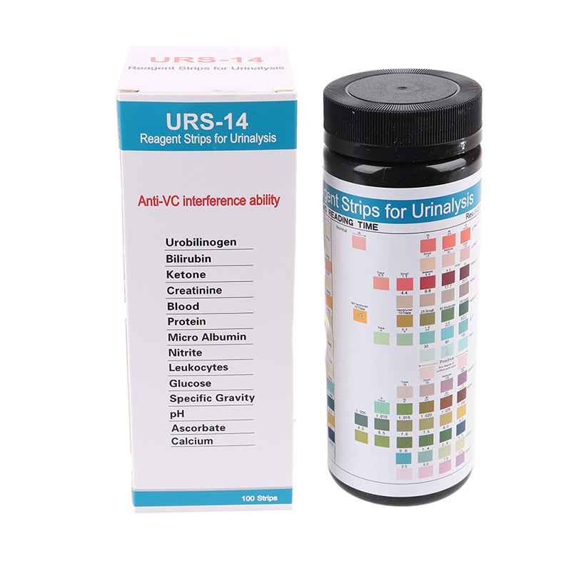 100Strips URS-14 urinalysis Thuốc thử giấy kiểm tra nước tiểu kiểm tra