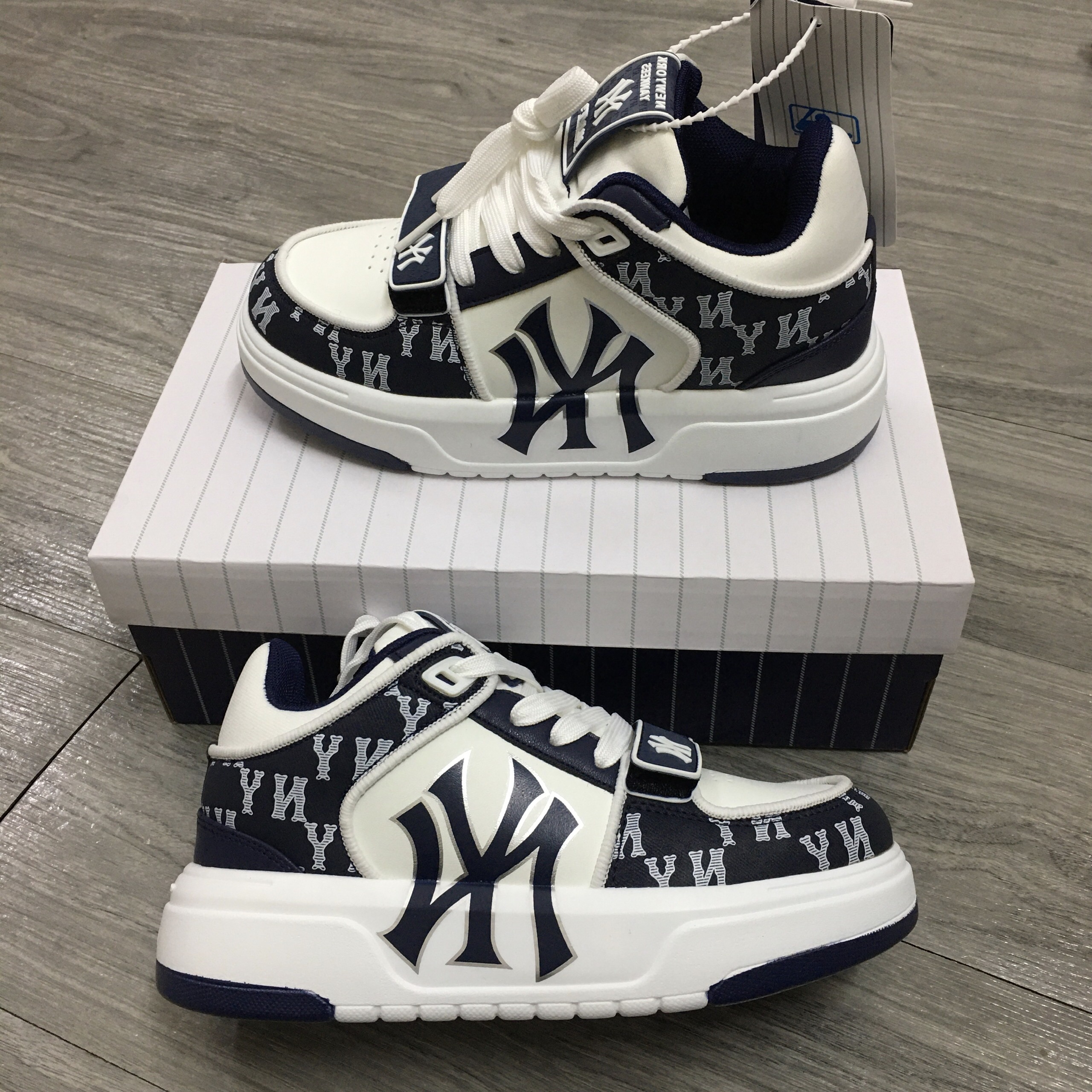 [TẶNG HỘP+TẤT] Giày thể thao MLB NEWYORK XANH hàn quốc