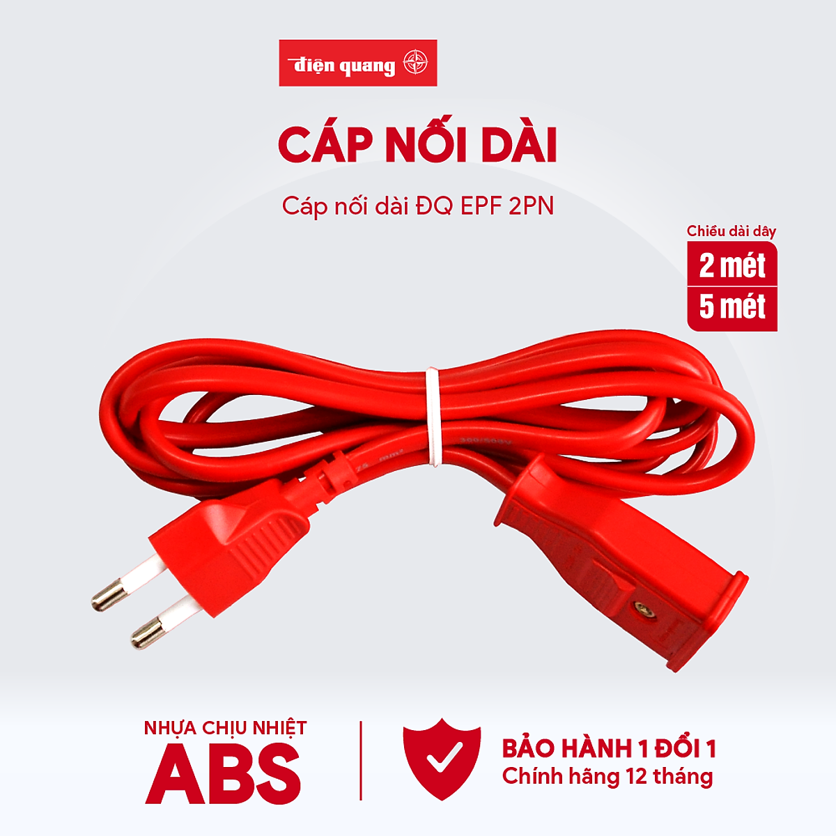 Cáp nối dài điện quang đq epf 2pn - dây dài 2m/5m