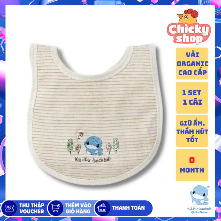 Yếm giữ ấm, thấm hút tốt, mềm mại organic dành cho bé từ 0 tháng KUKU KU2230