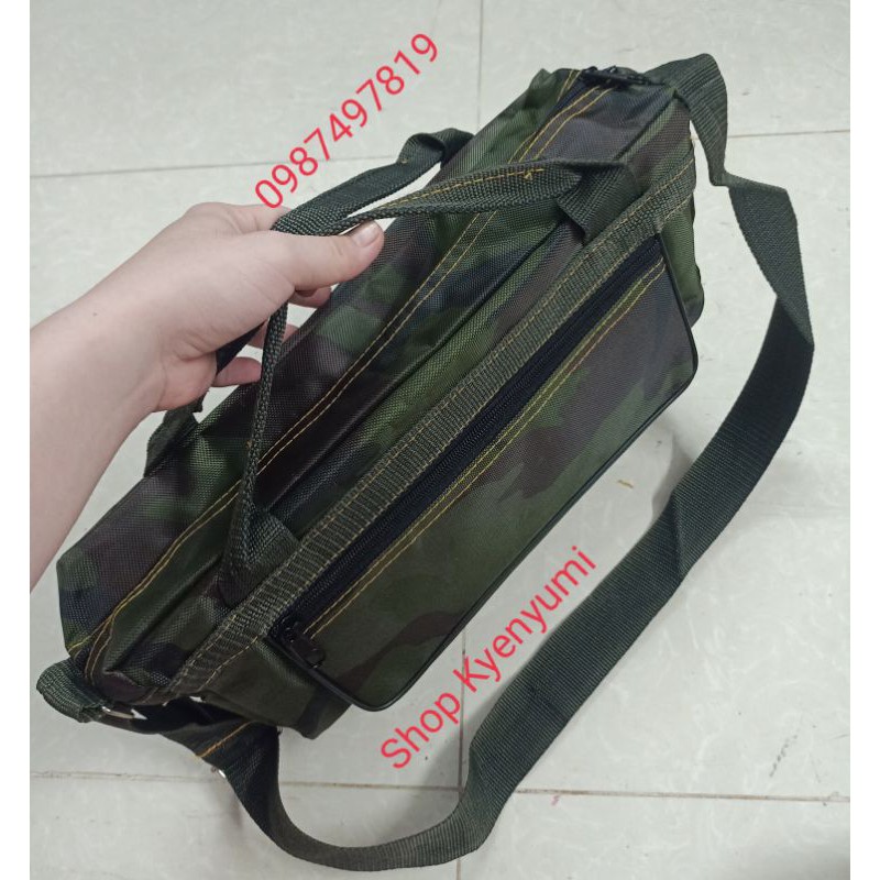 Túi đựng đồ nghề ngang size nhí màu rằn ri