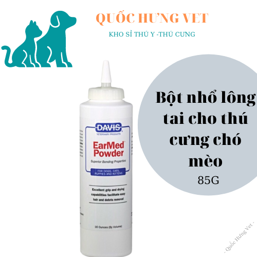 Bột nhổ lông tai cho thú cưng chó mèo davis earmed power 85gr-quôc hưng vet