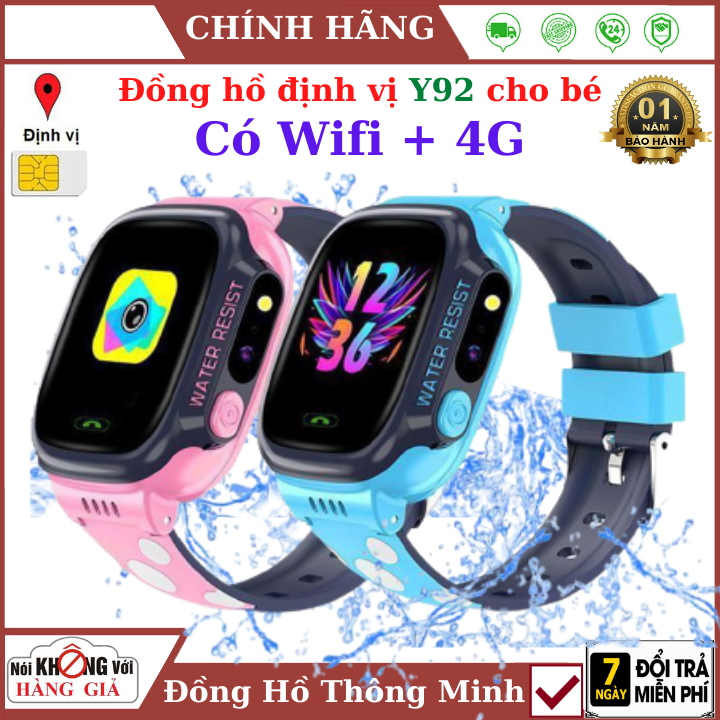 Đồng hồ định vị thông minh trẻ em JVJ Y92, đồng hồ chống nước, đồng hồ có camera , LBS Định Vị Trẻ Em, Sim Thẻ Gọi, Chống Mất, dành Cho Android IOS chống nước IP67, nghe gọi hai chiều, định vị chính xác