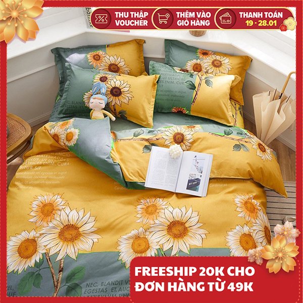 Bộ ga giường và vỏ gối cotton dùng bao bọc ga nệm 1m6x2m và 1m8x2m dùng cho đệm dày 10cm hàng chất lượng an toàn dành cho bé và gia đình