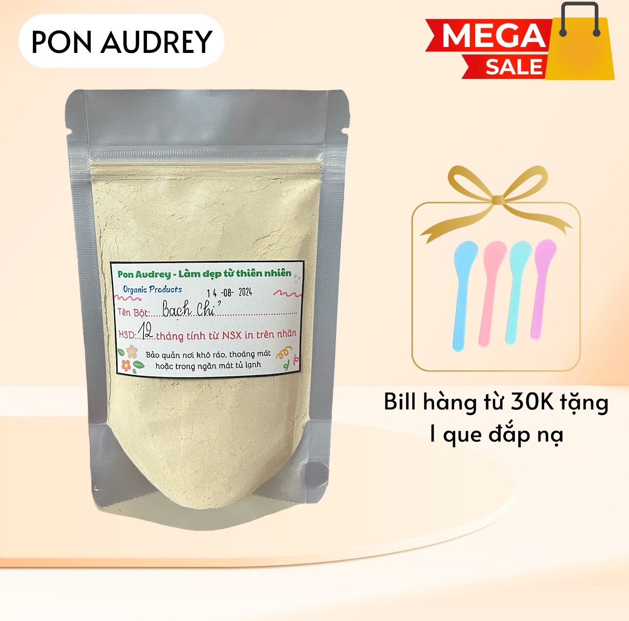 Bột bạch chỉ nguyên chất dưỡng trắng da, mờ thâm sạm, chống lão hóa